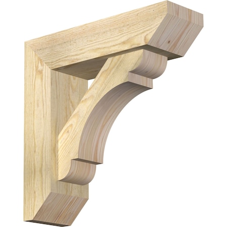 Ekena Millwork Olympic Slat Rough Sawn Bracket w/ Offset Brace, Douglas Fir, 6"W x 20"D x 20"H BKT0604X20X20OLY06RDF